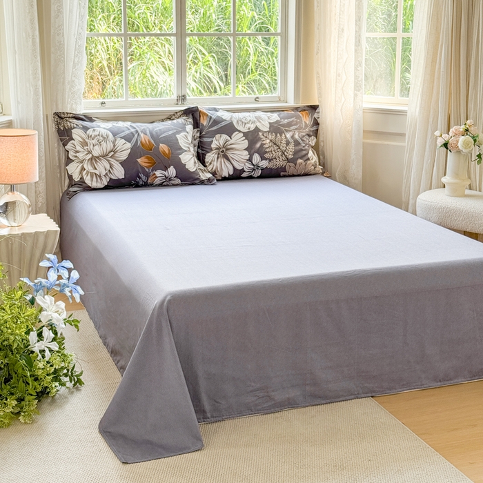 91家纺网 家纺一手货源 找家纺 红淳家纺 2025新款亲肤舒适全棉印花简约单枕套 陌上烟雨