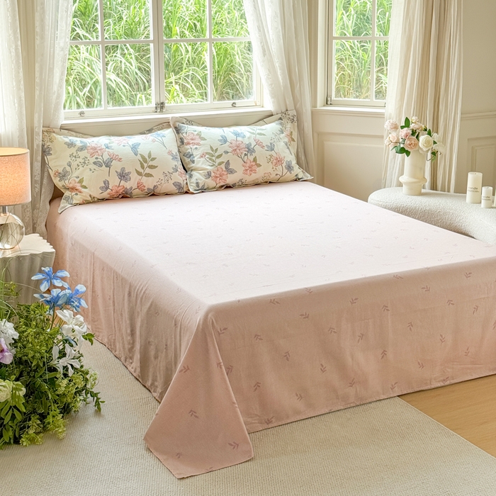 91家纺网 家纺一手货源 找家纺 红淳家纺 2025新款亲肤舒适全棉印花简约单枕套 洛川花海