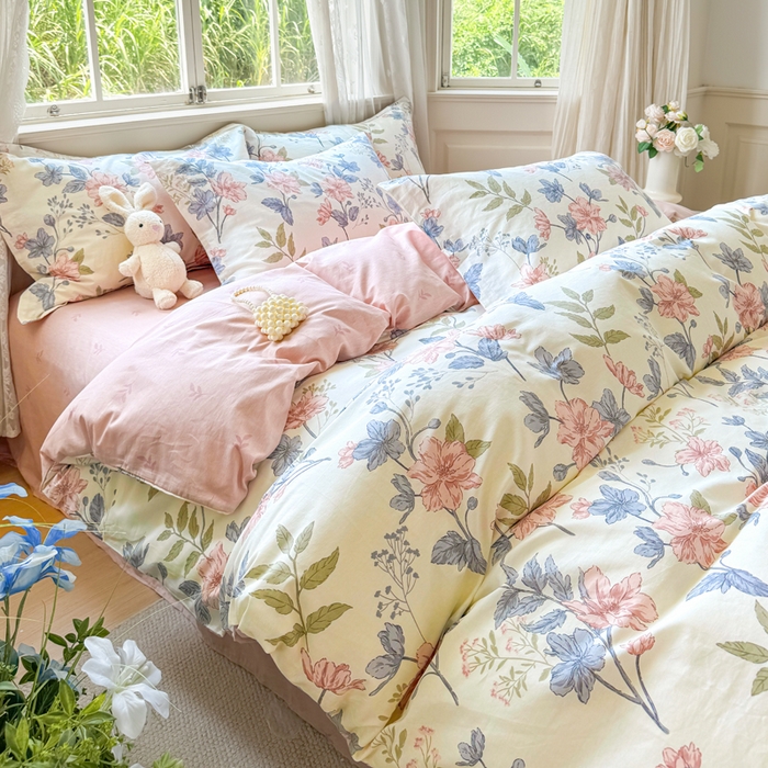 91家纺网 家纺一手货源 找家纺 红淳家纺 2025新款亲肤舒适全棉印花简约单枕套 洛川花海