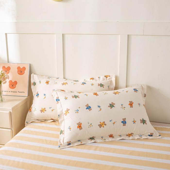 红淳家纺 2025新款亲肤舒适全棉印花简约单枕套 奇迹世界