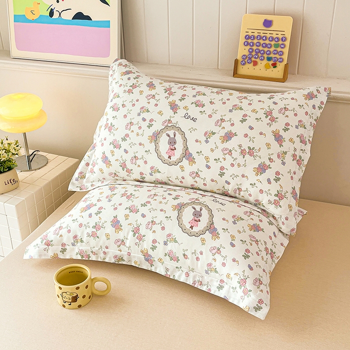 91家纺网 家纺一手货源 找家纺 （总）红淳家纺 2025新款亲肤舒适全棉印花简约单枕套