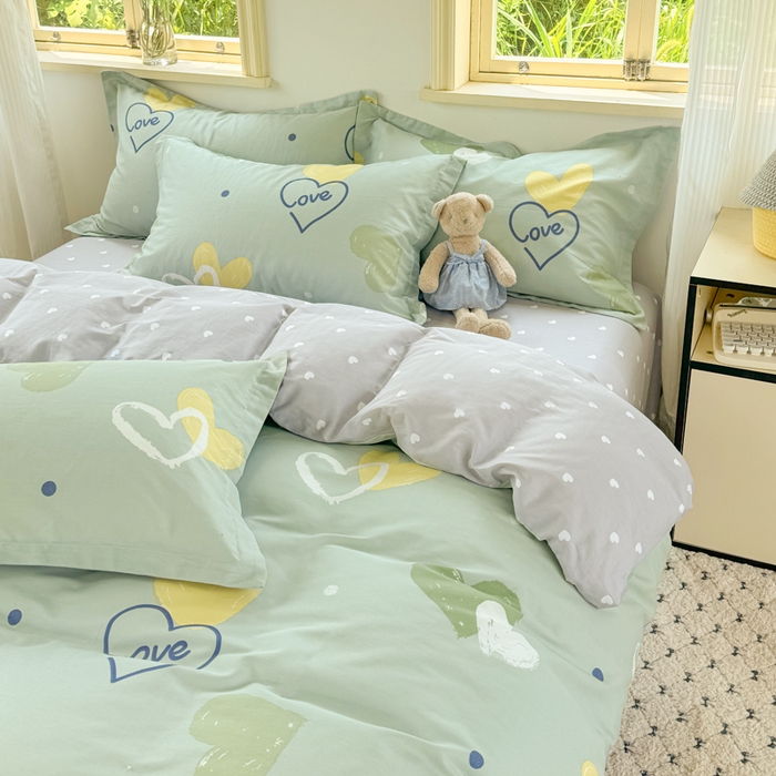 91家纺网 家纺一手货源 找家纺 红淳家纺 2025新款亲肤舒适全棉印花简约单枕套 心愿恋曲