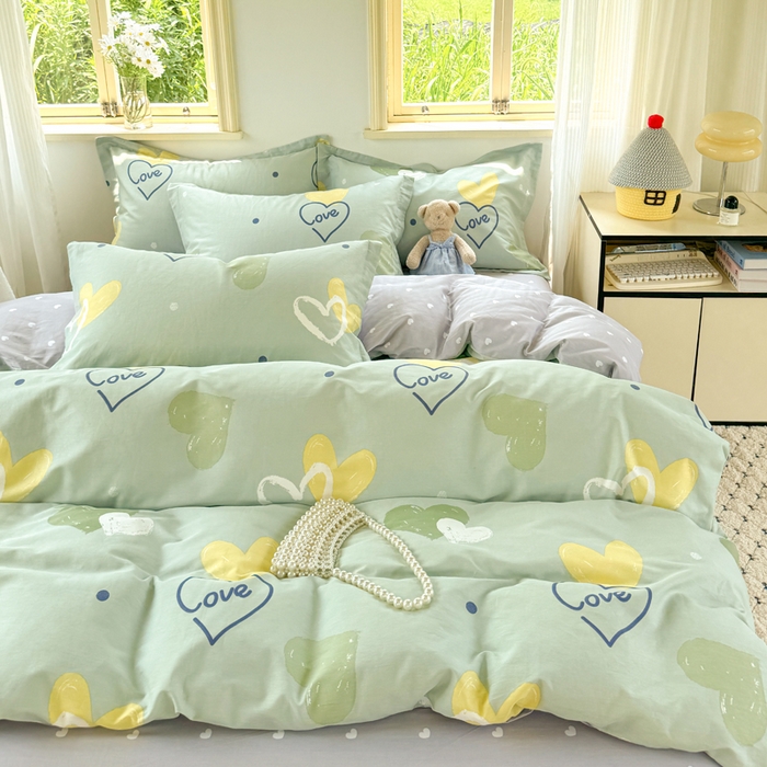 91家纺网 家纺一手货源 找家纺 红淳家纺 2025新款亲肤舒适全棉印花简约单枕套 心愿恋曲