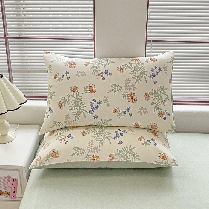 红淳家纺 2025新款亲肤舒适全棉印花简约单枕套 雨后花园