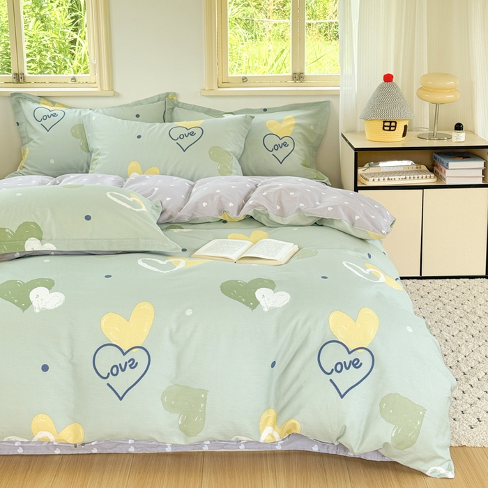 91家纺网 家纺一手货源 找家纺 红淳家纺 2025新款亲肤舒适全棉印花简约单枕套 心愿恋曲