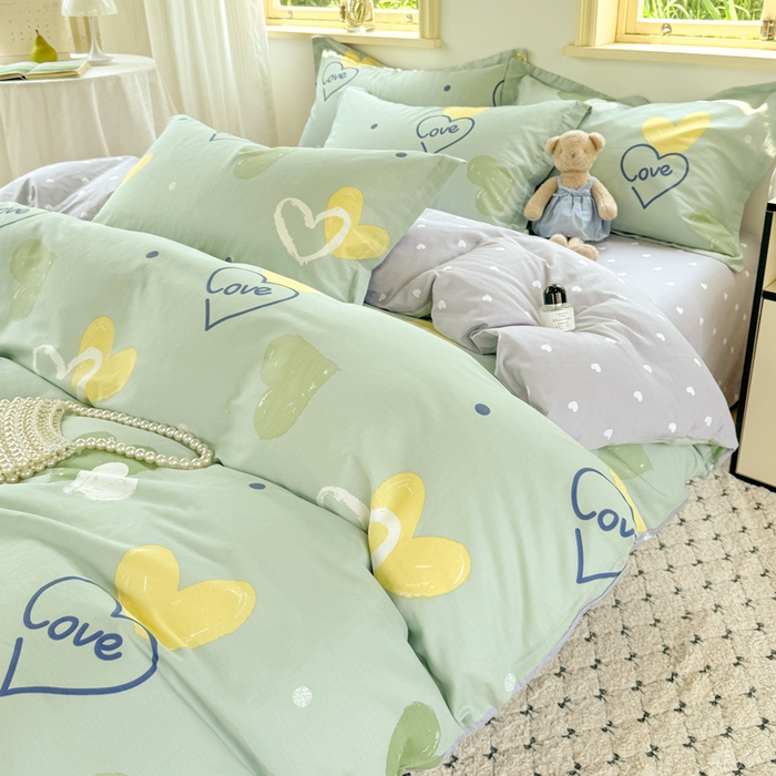 91家纺网 家纺一手货源 找家纺 红淳家纺 2025新款亲肤舒适全棉印花简约单枕套 心愿恋曲