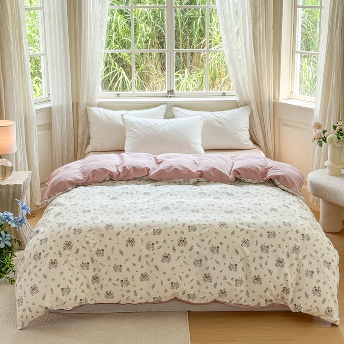 91家纺网 家纺一手货源 找家纺 红淳家纺 2025新款亲肤舒适全棉印花简约单枕套 如月花梦