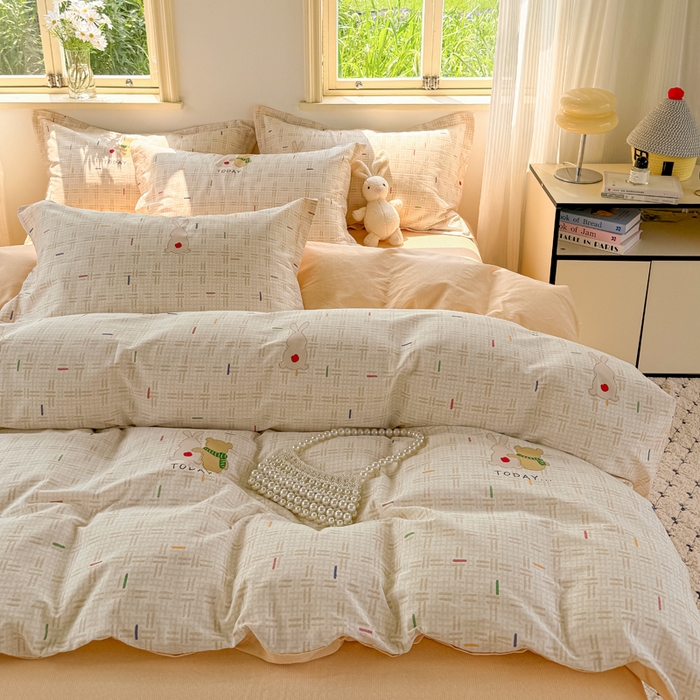 91家纺网 家纺一手货源 找家纺 红淳家纺 2025新款亲肤舒适全棉印花简约单枕套 小幸运