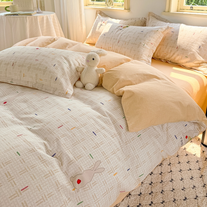 91家纺网 家纺一手货源 找家纺 红淳家纺 2025新款亲肤舒适全棉印花简约单枕套 小幸运