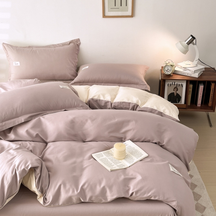 91家纺网 家纺一手货源 找家纺 （总）红淳家纺 2025新款13366亲肤全棉纯色四件套-简单生活