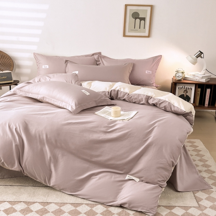 91家纺网 家纺一手货源 找家纺 （总）红淳家纺 2025新款13366亲肤全棉纯色四件套-简单生活