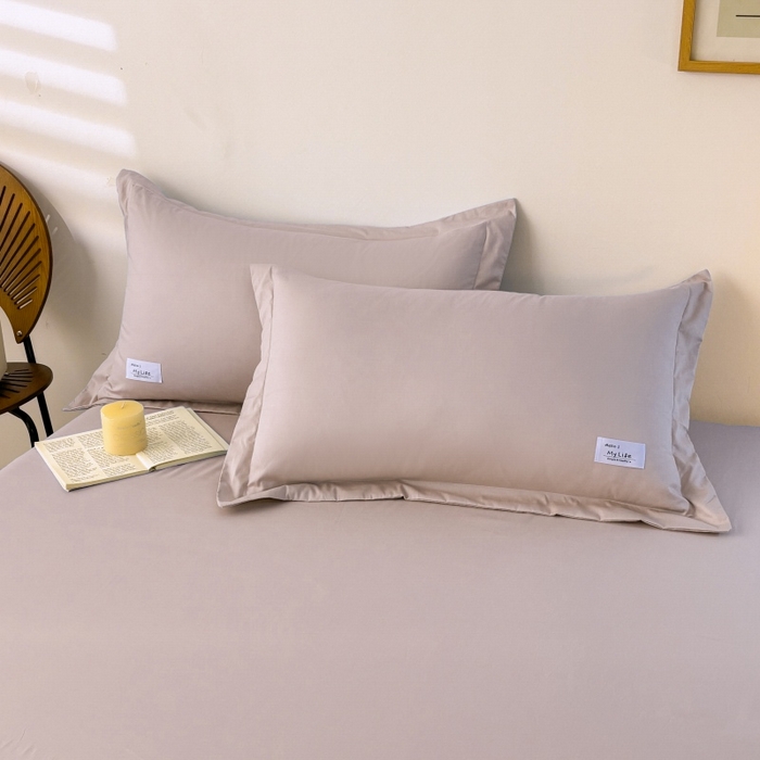 91家纺网 家纺一手货源 找家纺 红淳家纺 2025新款13366亲肤全棉纯色四件套-简单生活 烟紫粉