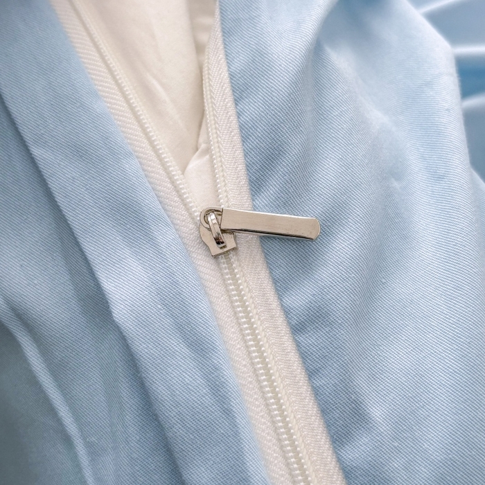 91家纺网 家纺一手货源 找家纺 红淳家纺 2025新款13366亲肤全棉纯色四件套-简单生活 天空蓝