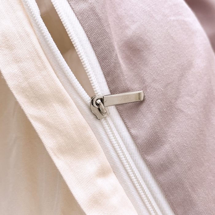 91家纺网 家纺一手货源 找家纺 红淳家纺 2025新款13366亲肤全棉纯色四件套-简单生活 烟紫粉+米白