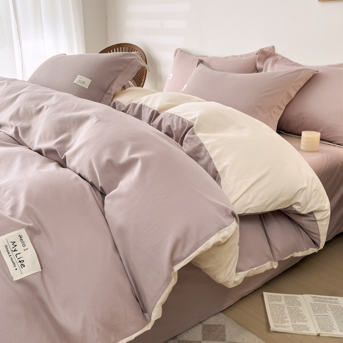 91家纺网 家纺一手货源 找家纺 （总）红淳家纺 2025新款13366亲肤全棉纯色四件套-简单生活