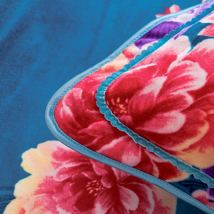 91家纺网 家纺一手货源 找家纺 静缘分 2025新款230克特厚8.5斤牛奶绒金貂绒床裙款保暖四件套-富贵花开