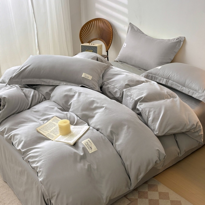 91家纺网 家纺一手货源 找家纺 （总）红淳家纺 2025新款13366亲肤全棉纯色单被套-简单生活