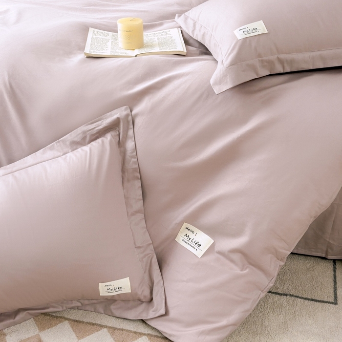 91家纺网 家纺一手货源 找家纺 红淳家纺 2025新款13366亲肤全棉纯色单被套-简单生活 烟紫粉