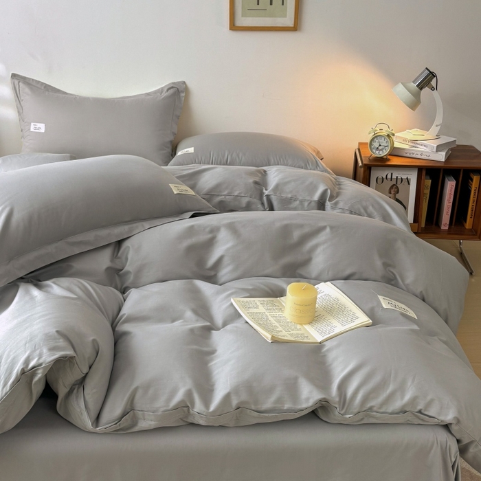 91家纺网 家纺一手货源 找家纺 红淳家纺 2025新款13366亲肤全棉纯色单被套-简单生活 冰川银