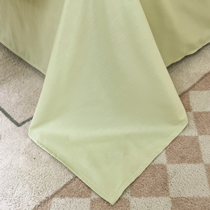 91家纺网 家纺一手货源 找家纺 红淳家纺 2025新款13366亲肤全棉纯色单被套-简单生活 苹果绿+米白