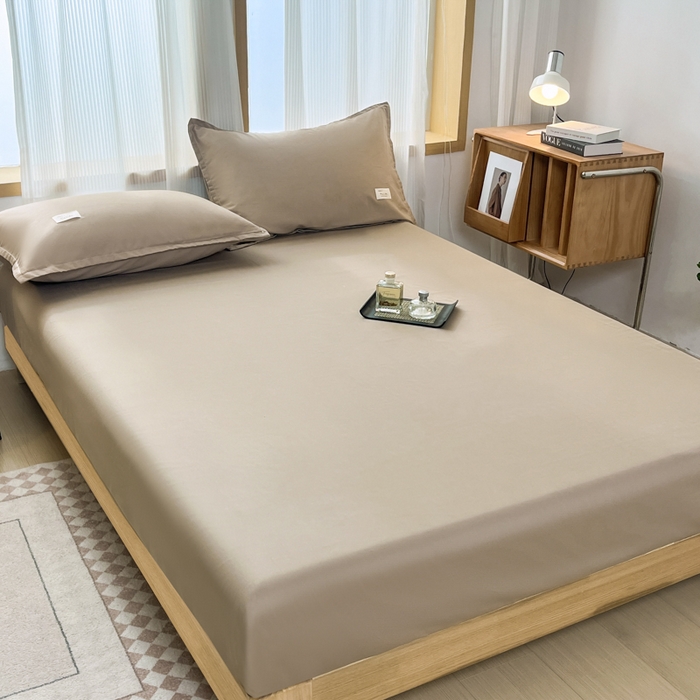 91家纺网 家纺一手货源 找家纺 （总）红淳家纺 2025新款13366亲肤全棉纯色单床笠-简单生活