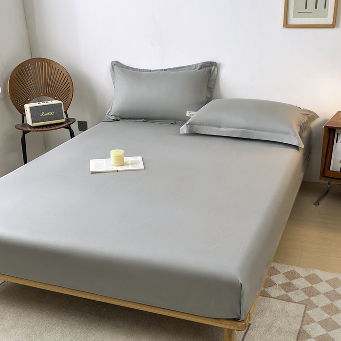 91家纺网 家纺一手货源 找家纺 （总）红淳家纺 2025新款13366亲肤全棉纯色单床笠-简单生活