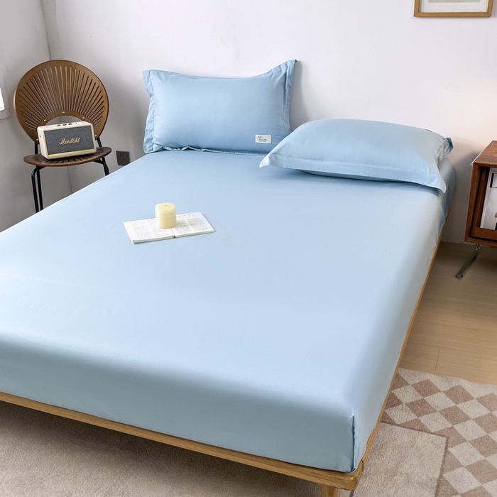 红淳家纺 2025新款13366亲肤全棉纯色单床笠-简单生活 天空蓝