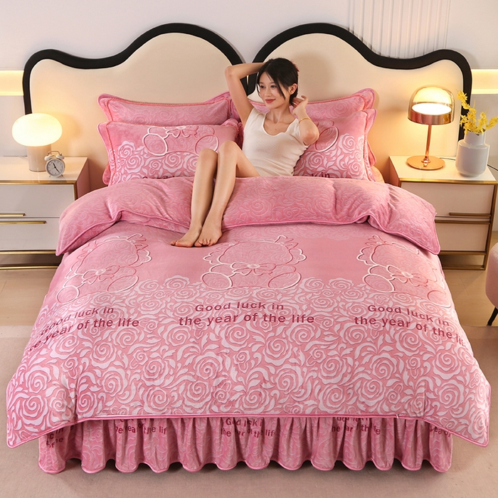 91家纺网 家纺一手货源 找家纺 总代芙家纺2025款高克重10斤牛奶绒四件套控价180卖低价格不要上