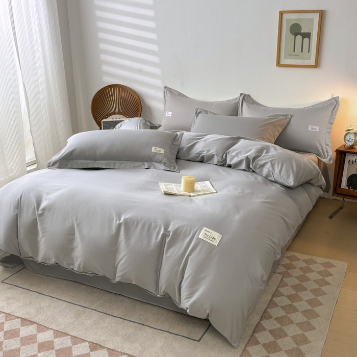 91家纺网 家纺一手货源 找家纺 红淳家纺 2025新款13366亲肤全棉纯色单床单-简单生活 冰川银