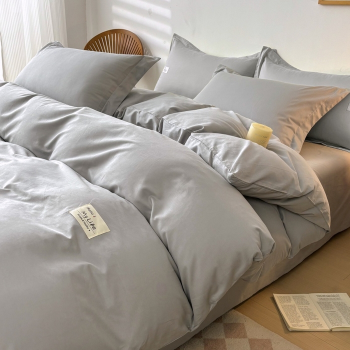 91家纺网 家纺一手货源 找家纺 红淳家纺 2025新款13366亲肤全棉纯色单床单-简单生活 冰川银
