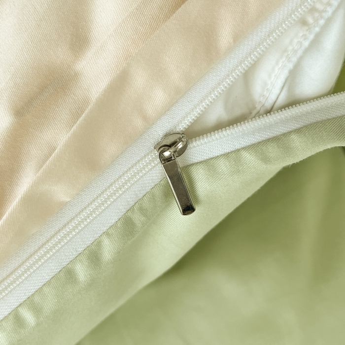 91家纺网 家纺一手货源 找家纺 红淳家纺 2025新款13366亲肤全棉纯色单床单-简单生活 苹果绿+米白