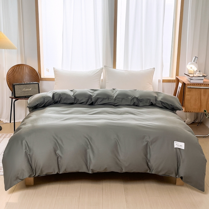 91家纺网 家纺一手货源 找家纺 红淳家纺 2025新款13366亲肤全棉纯色单床单-简单生活 石墨灰