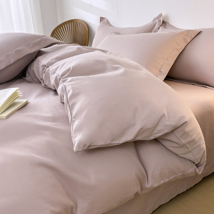 91家纺网 家纺一手货源 找家纺 红淳家纺 2025新款13366亲肤全棉纯色单床单-简单生活 烟紫粉