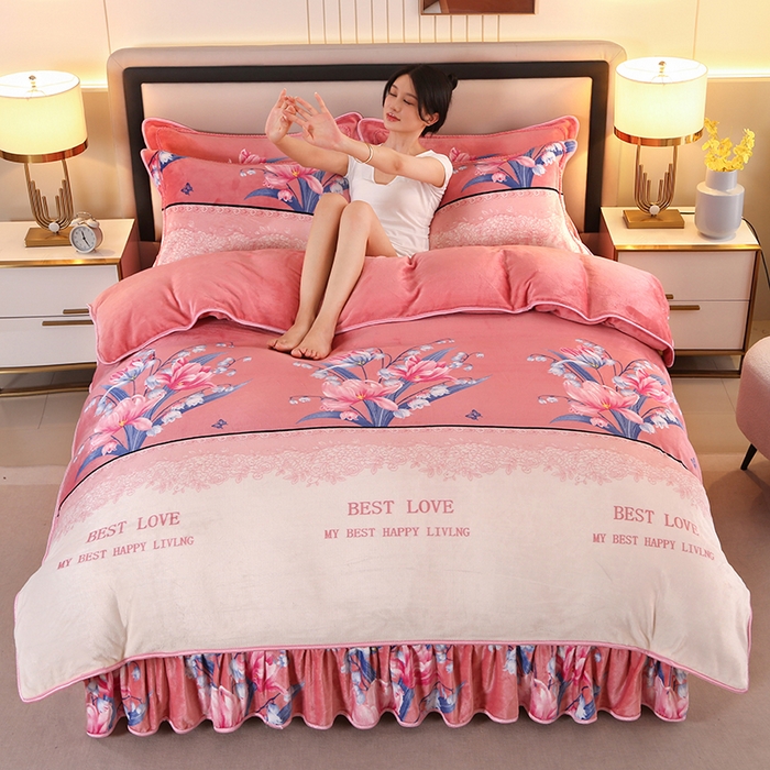 91家纺网 家纺一手货源 找家纺 总代芙家纺2025款高克重10斤牛奶绒四件套控价180卖低价格不要上