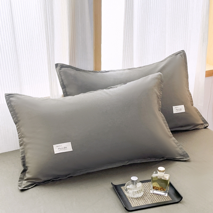 91家纺网 家纺一手货源 找家纺 （总）红淳家纺 2025新款13366亲肤全棉纯色枕套-简单生活