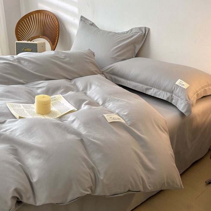 91家纺网 家纺一手货源 找家纺 红淳家纺 2025新款13366亲肤全棉纯色枕套-简单生活 冰川银