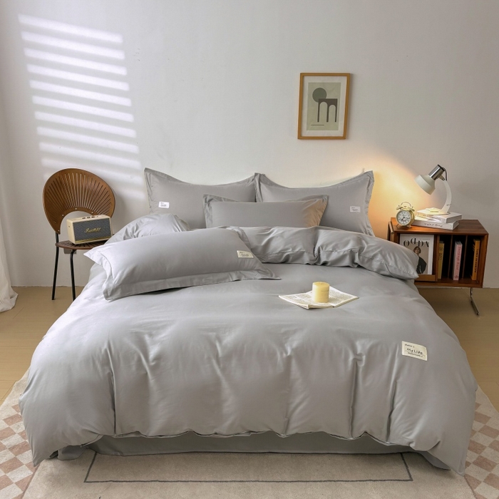 91家纺网 家纺一手货源 找家纺 红淳家纺 2025新款13366亲肤全棉纯色枕套-简单生活 冰川银