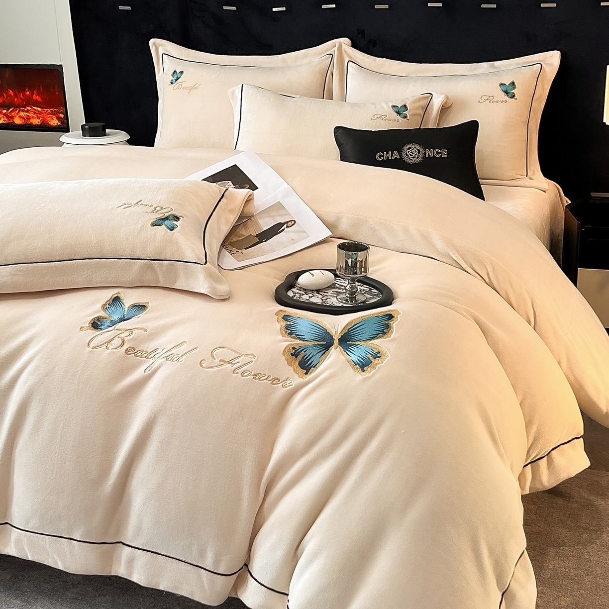 91家纺网 家纺一手货源 找家纺 （总）妮恒美家纺 2025新款牛奶绒刺绣四件套唯美蝴蝶结系列,唯美-白奶咖,唯美-豆沙,唯美-富世红,唯美-焦糖橘,唯美-梦幻紫,唯美-浅灰绿,唯美-相约拿铁,唯美-元气绿