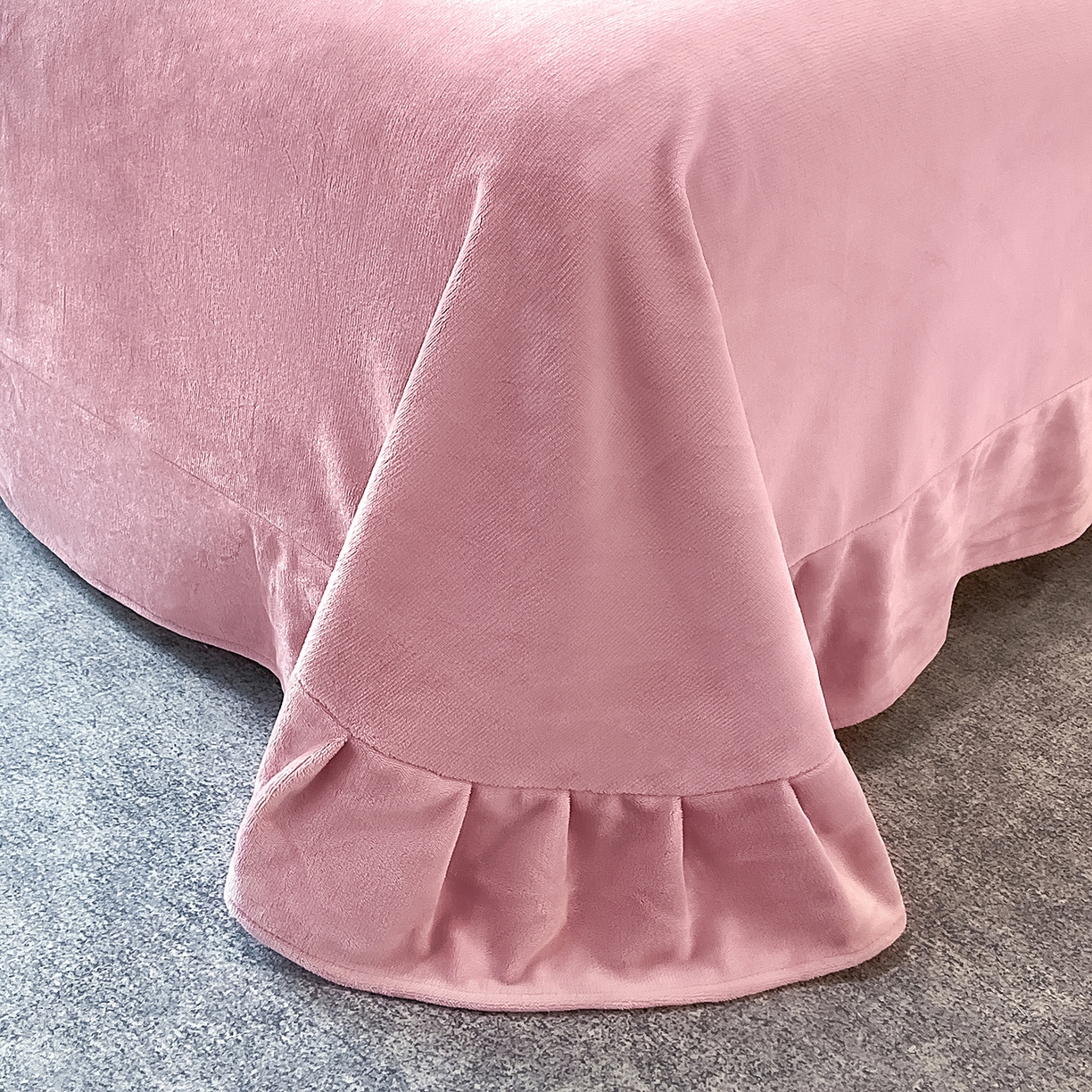 91家纺网 家纺一手货源 找家纺 妮恒美家纺 2025新款牛奶绒刺绣四件套唯美蝴蝶结系列 唯美-豆沙