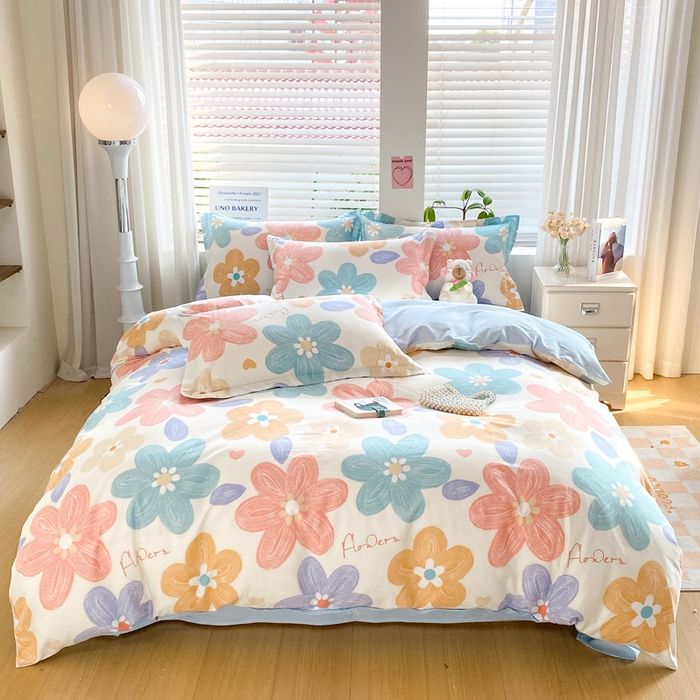 91家纺网 家纺一手货源 找家纺 （总）红淳家纺 2025新款小清新春款12868全棉印花四件套