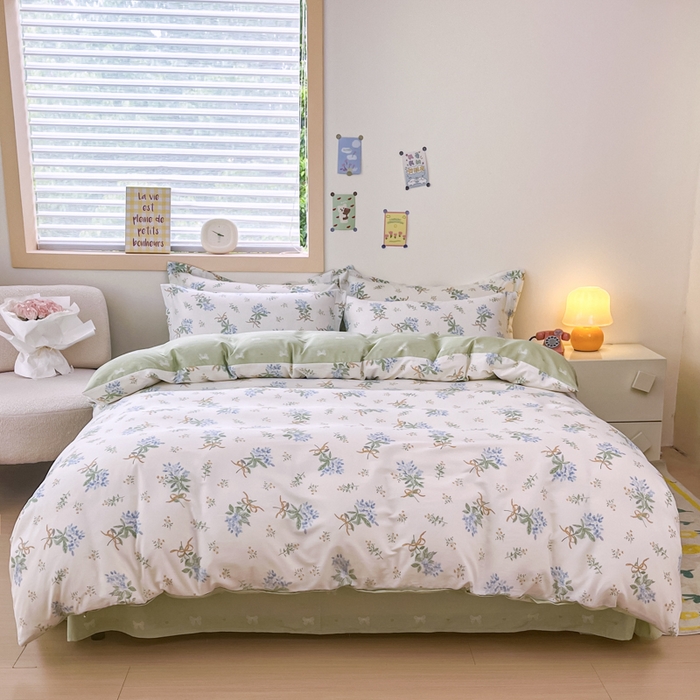 91家纺网 家纺一手货源 找家纺 （总）红淳家纺 2025新款小清新春款12868全棉印花四件套