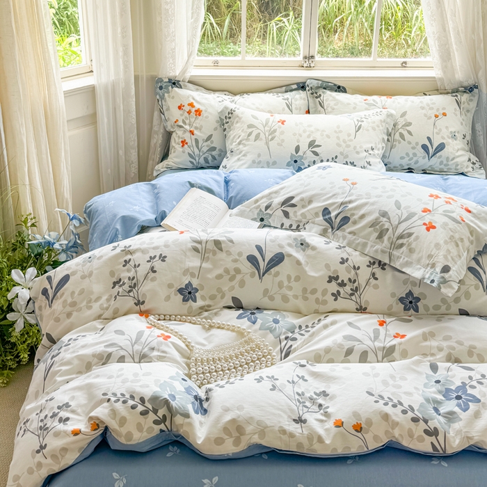 91家纺网 家纺一手货源 找家纺 红淳家纺 2025新款小清新春款12868全棉印花四件套 春不晚