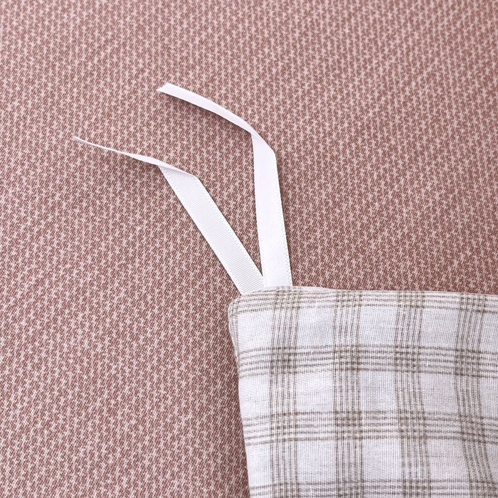 91家纺网 家纺一手货源 找家纺 红淳家纺 2025新款小清新春款12868全棉印花四件套 格纹水果（咖）