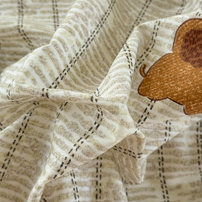 91家纺网 家纺一手货源 找家纺 红淳家纺 2025新款小清新春款12868全棉印花四件套 梦幻小象