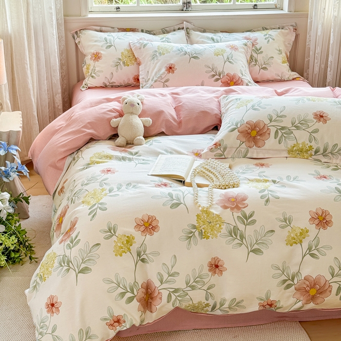 91家纺网 家纺一手货源 找家纺 （总）红淳家纺 2025新款小清新春款12868全棉印花四件套