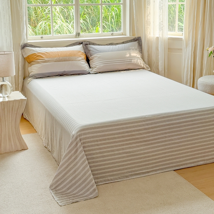 91家纺网 家纺一手货源 找家纺 红淳家纺 2025新款小清新春款12868全棉印花四件套 风条雨顺