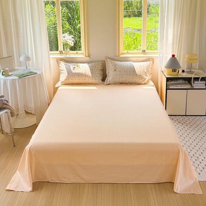 91家纺网 家纺一手货源 找家纺 红淳家纺 2025新款小清新春款12868全棉印花四件套 小幸运