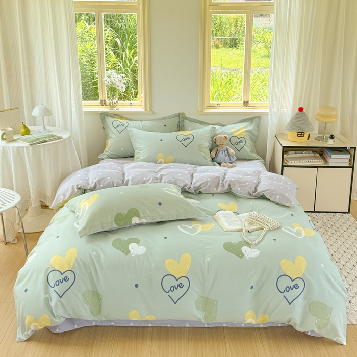 91家纺网 家纺一手货源 找家纺 （总）红淳家纺 2025新款小清新春款12868全棉印花四件套