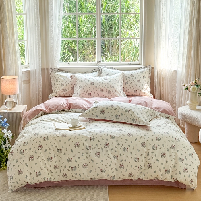 91家纺网 家纺一手货源 找家纺 （总）红淳家纺 2025新款小清新春款12868全棉印花四件套