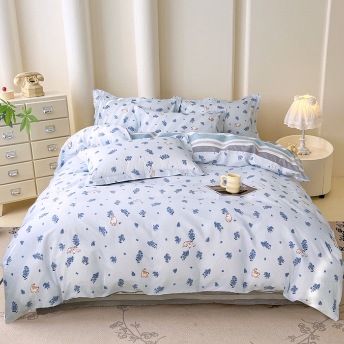 91家纺网 家纺一手货源 找家纺 （总）红淳家纺 2025新款小清新春款12868全棉印花四件套